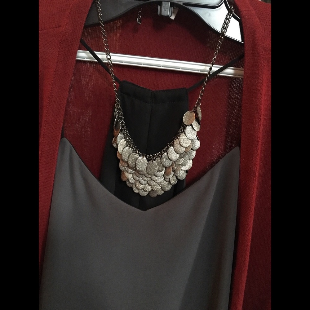 Silver Cascade Statement Necklace - image 4